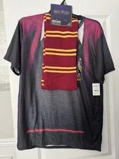 Mad Engine Harry Potter T Shirt & Scarf Combo Halloween Cosplay Costume XL 40/42