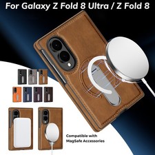 For Samsung Galaxy Z Fold8 Ultra/Z Fold8 Faux Leather Magnetic Case w/ Kickstand
