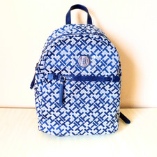 Image of BNWT-Tommy Hilfiger Blue Grey Silver TH Medium Backpack Rucksack