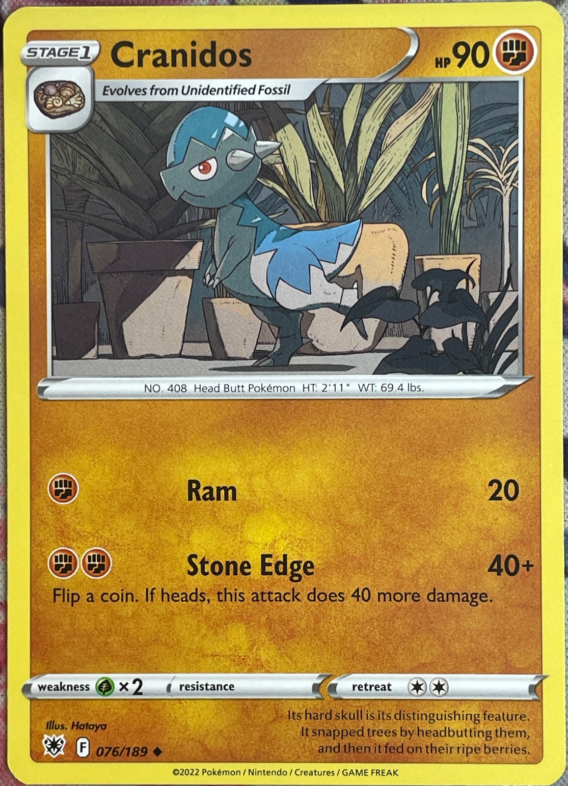 Cranidos - 076/189 - Astral Radiance Pokemon 2022