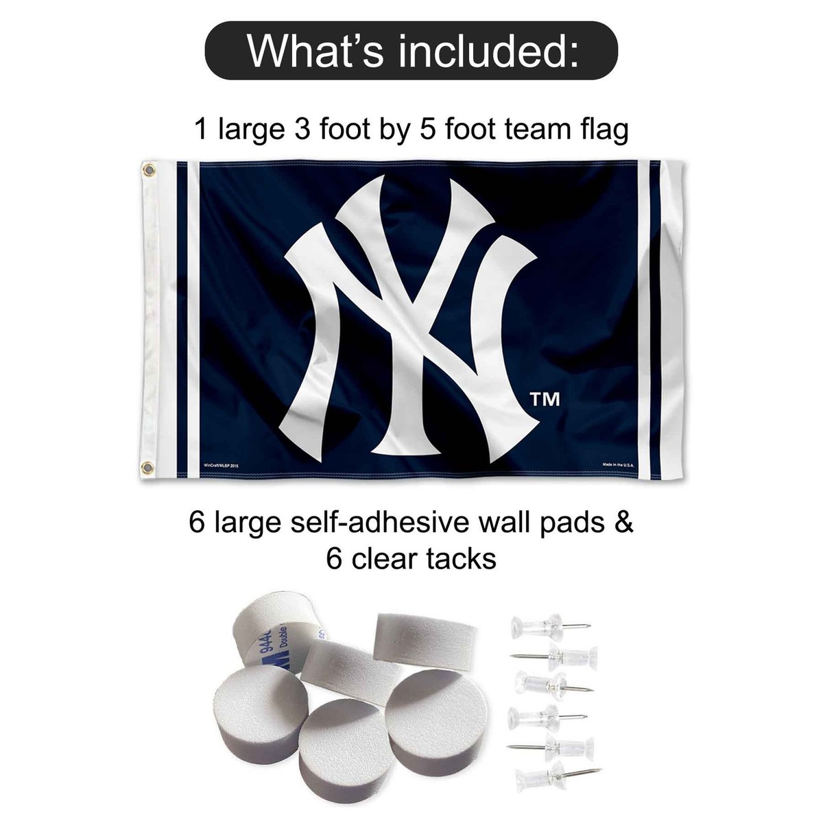 New York Yankees NY Logo Large Logo Tapestry Banner