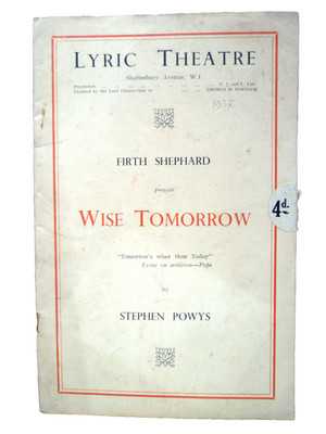 1937 Theaterprogramm Wise Tomorrow Nora Swinburne Naunton Wayne Esmond Knight