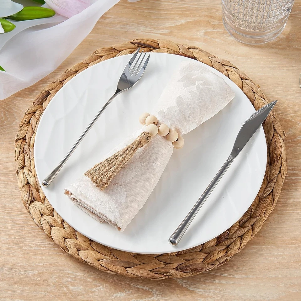 Anelli tovaglioli in legno set 12 decorazioni tavola boho per matrimoni vacanze - Immagine 4 di 4