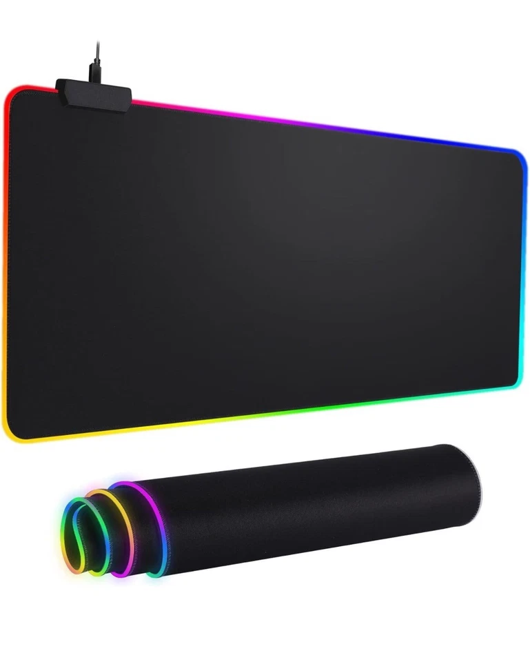 RGB LED Extra Large Soft Gaming Mouse Pad Extended Glowing Desk Mat 31.5x12'' - Image 2 of 4