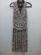 Nine West Women 8 Dress Multicolor Abstract V-Neck Tank Midi Stretch Casual