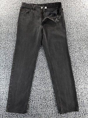 Calvin Klein Jeans Adult 34 Black Medium Wash Straight Leg Made In USA Mens