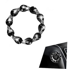 Bling Ignition Switch Button Decorative Ring, Bling Teardrop 1 PC Black