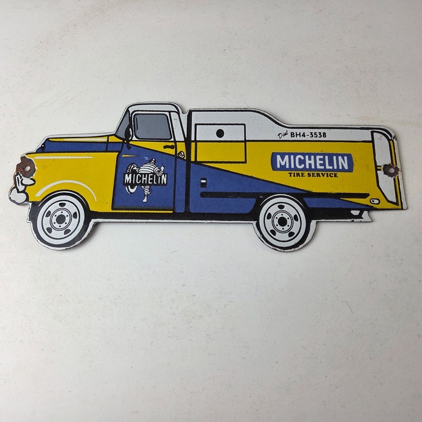 Vintage Michelin Tires Bibendum Sign - Gas Pump Automobile Sales & Service Sign