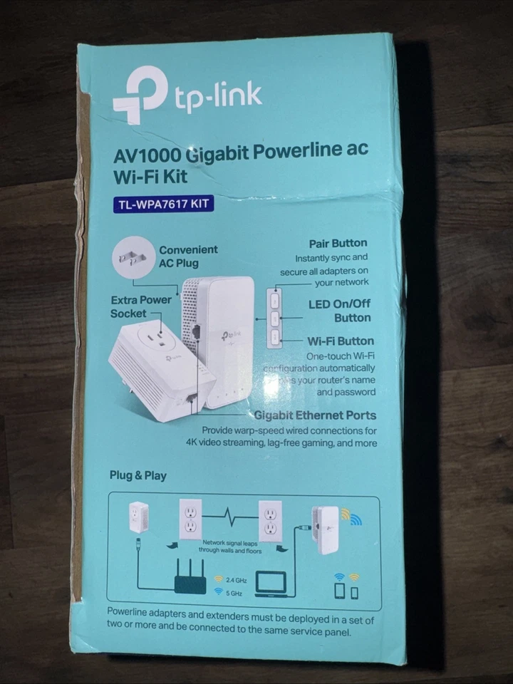 Open-Box TP-Link Powerline Wi-Fi Extender AV1000/AC1200 TL-WPA7617KIT (W5B6-28) - Image 4 of 4