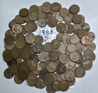 1953 Lot Lincoln Wheat Copper Cent Penny D Denver Mint Mark 14.1 Oz Bulk