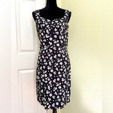 DOLCE & GABBANA Daisies Black & White Floral Sleeveless Dress Silk Viscose