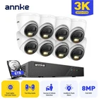 ANNKE 5MP Two Way Audio POE Security IP Camera System 8MP 8CH NVR Outdoor Color