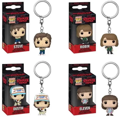Pop Pocket Pop Keychain Stranger Things Eleven Robin Barb Steve Dustin Key Ring