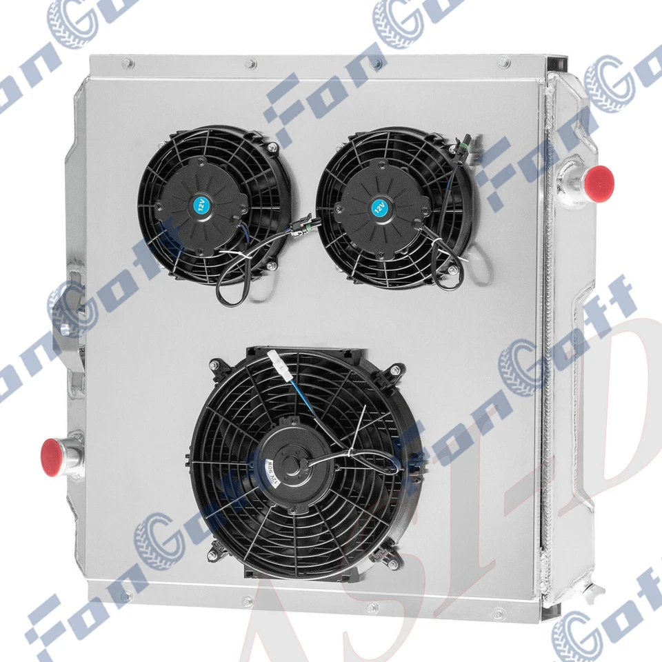 4 Row Aluminum Radiator Shroud Fan fits for 2002 2003 2004 Hummer H1 V8 Engine Foto 3 de 4