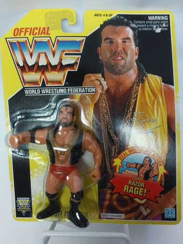 1993 Hasbro WWF RAZOR RAMON SCOTT HALL Yellow MOC ...