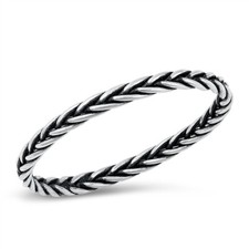 NEW Sterling Silver 925 SILVER RING BRAID DESIGN SIZES 2-10