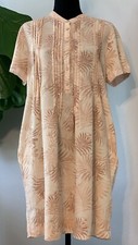 FAHERTY Women’s Dress Peach Flora Linen Blend l Short Sleeve Sz Medium RN140476