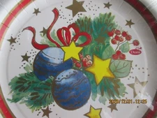 Duni 75 Christmas Thick Paper Plates 8-3/4" Collectibles Serveware