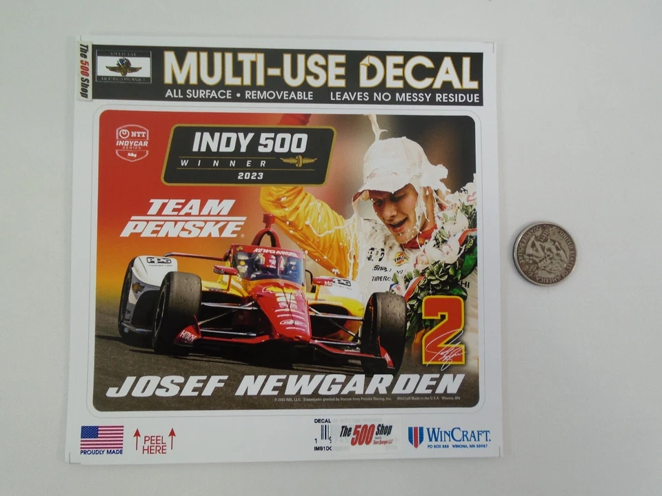 2023 Indy 500 Winner Josef Newgarden #2 Shell Team Penske Collector Decal - Image 3 of 4