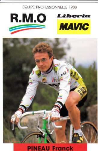 CYCLISME carte cycliste FRANCK PINEAU équipe R.M.O libéria mavic 1988 - Afbeelding 1 van 1