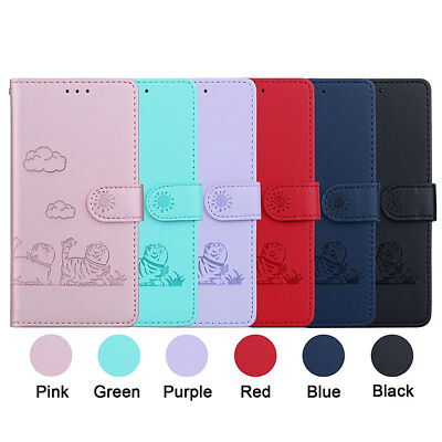 Leather Cat Wallet Phone Case For Samsung Note 8 9 10 20 M55 A91 A81 M30S A20E