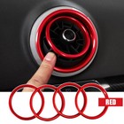 4x Car AC Air Outlet Ring Aluminum Accessories Fit For Audi A3 S3 RS3 2013-2017