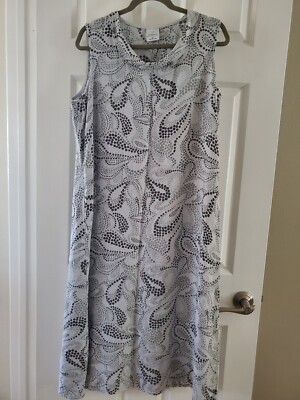 Color Me Cotton L Gray Linen Dress. | eBay