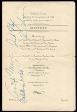 1953 Richard Nixon & Earl Warren Signed Inaugural Program
