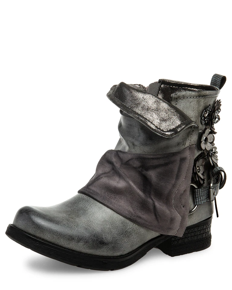 Caspar SBO089 Damen Vintage Worker Boots Stiefel Stiefeletten mit Gamaschen