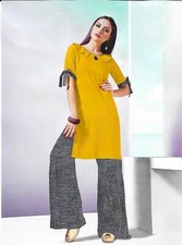 Indian Ladies Kurti Palazzo Set, Kurti/Kurta/Tunic/Top/Blouse, Ready to wear Set