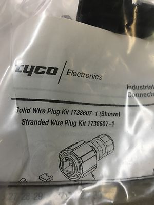 TYCO ELECTRONICS  IND CIRCULAR ETHERNET KIT 1738607-1 SOLID WIRE PLUG LOT OF 10