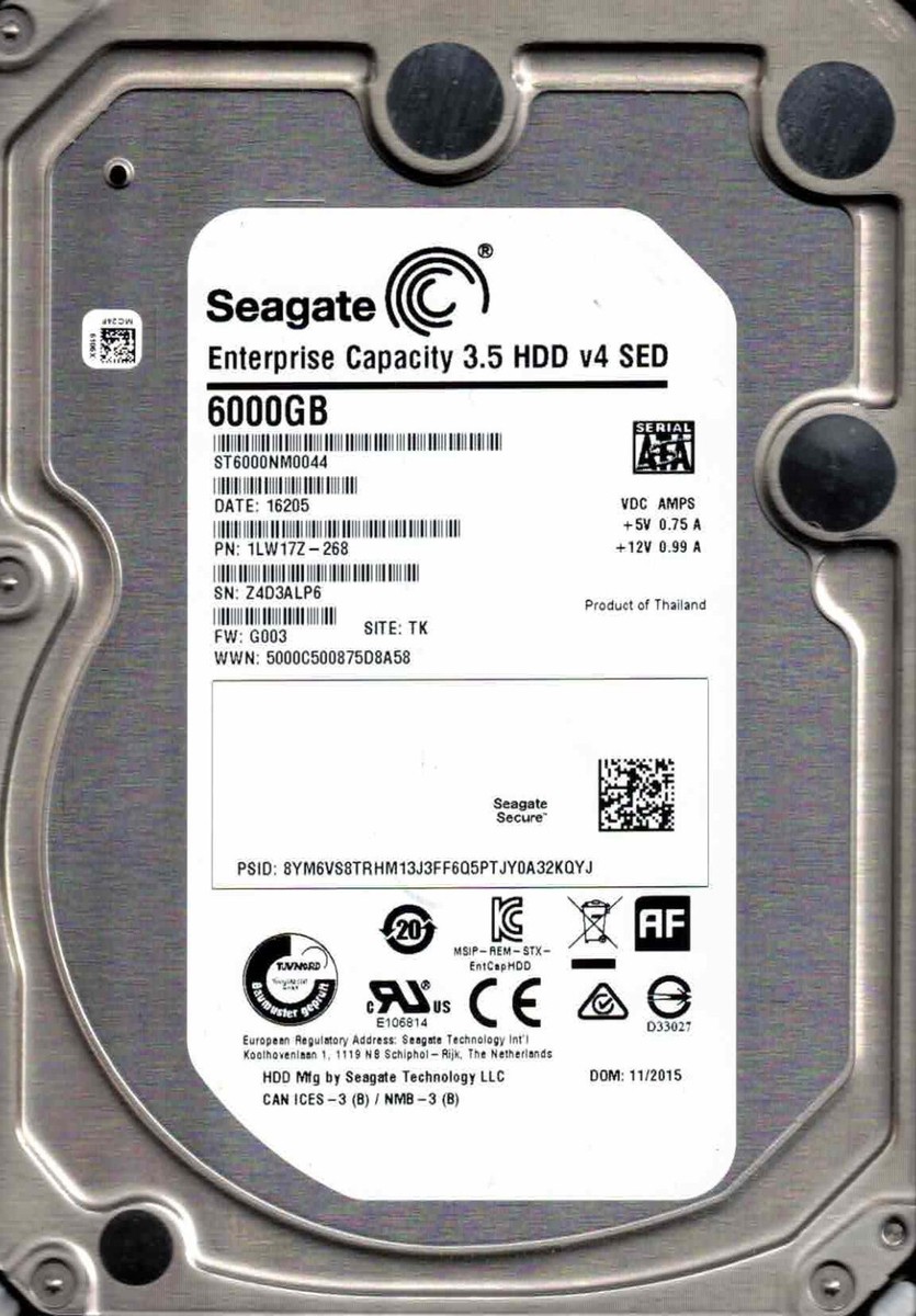 ST6000NM0044, 1LW17Z-268, G003, TK, SEAGATE 6TB Z4D4 | eBay