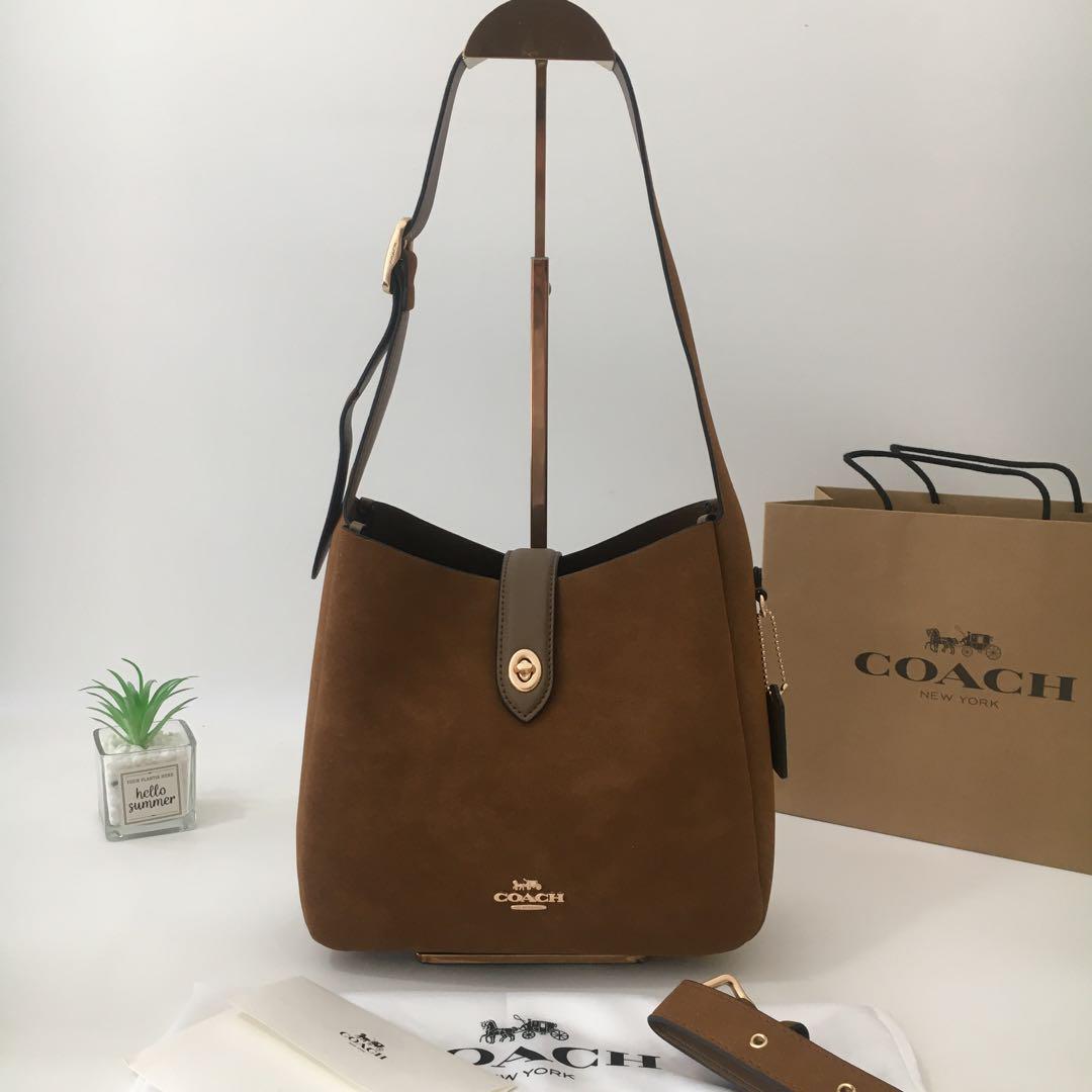 COACH Hadley Convertible Crossbody Bag Suede Brown CW004 New JAPAN