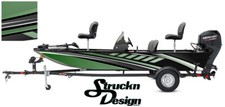 Boat Wrap Abstract Dark Green Modern Graphic Fishing Fish Vinyl Decal Kit Bass