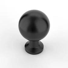 10 Pack Matte Black Cabinet Knobs Single Hole Cabinet Pulls Round Kitchen Cab...
