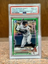 JORDAN LAWLAR 2021 Bowman Chrome Draft 1st BDC194 GREEN Refractor PSA 10 /99