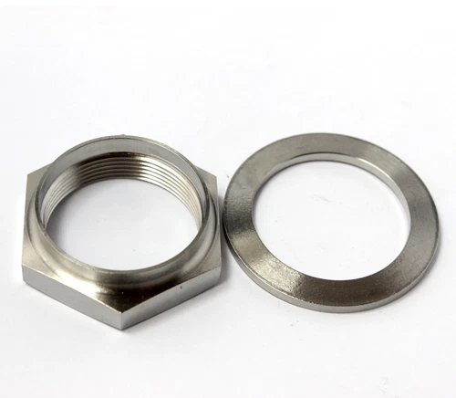 VFR400 Honda TITANIUM replica of rear wheel nut + Ti Spring washer. VFR750R RC30