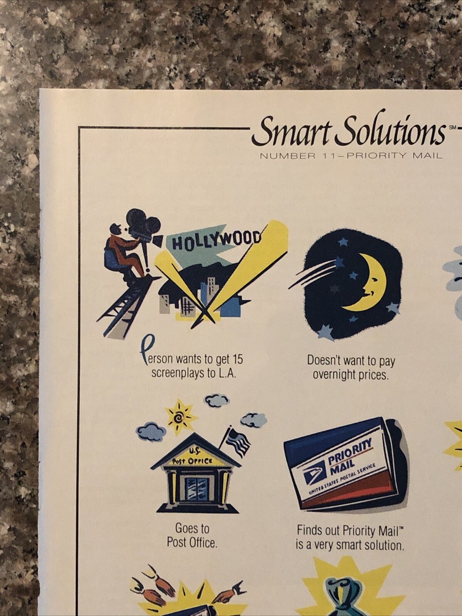 1994 US Postal Service Priority Mail PRINT AD Screenplays To