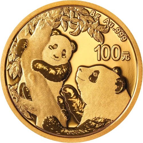 2021 Chinese Gold Panda 8 Grams Coin ¥100 Yuan Brilliant