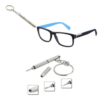 Mini Schraubendreher Set Schlüsselring WGS WGS 3-in-1 Mini Schraubendreher Set Mit Schlüsselring – Für Uhr, Brille, Handy, 4 Bits Inklusive