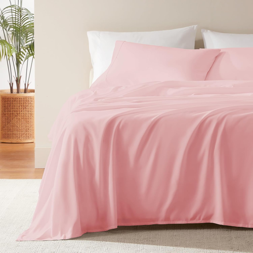 Nanotex Super Soft Cooling King Bed Sheets Set 4 Piece - Easy Care Fitted Flat S