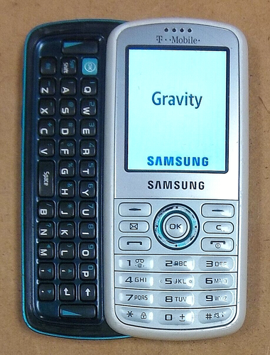 Samsung Gravity SGH-T459 - White and Blue ( T-Mobile ) Very Rare Slider Phone