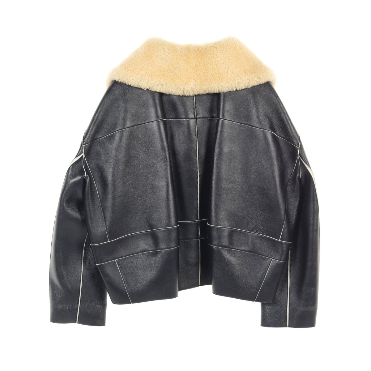 新品未使用 MARNI Fake Leather Jacket-Black Coat】MARNI Leather Jacket Dark Navy Boa Marni Good product