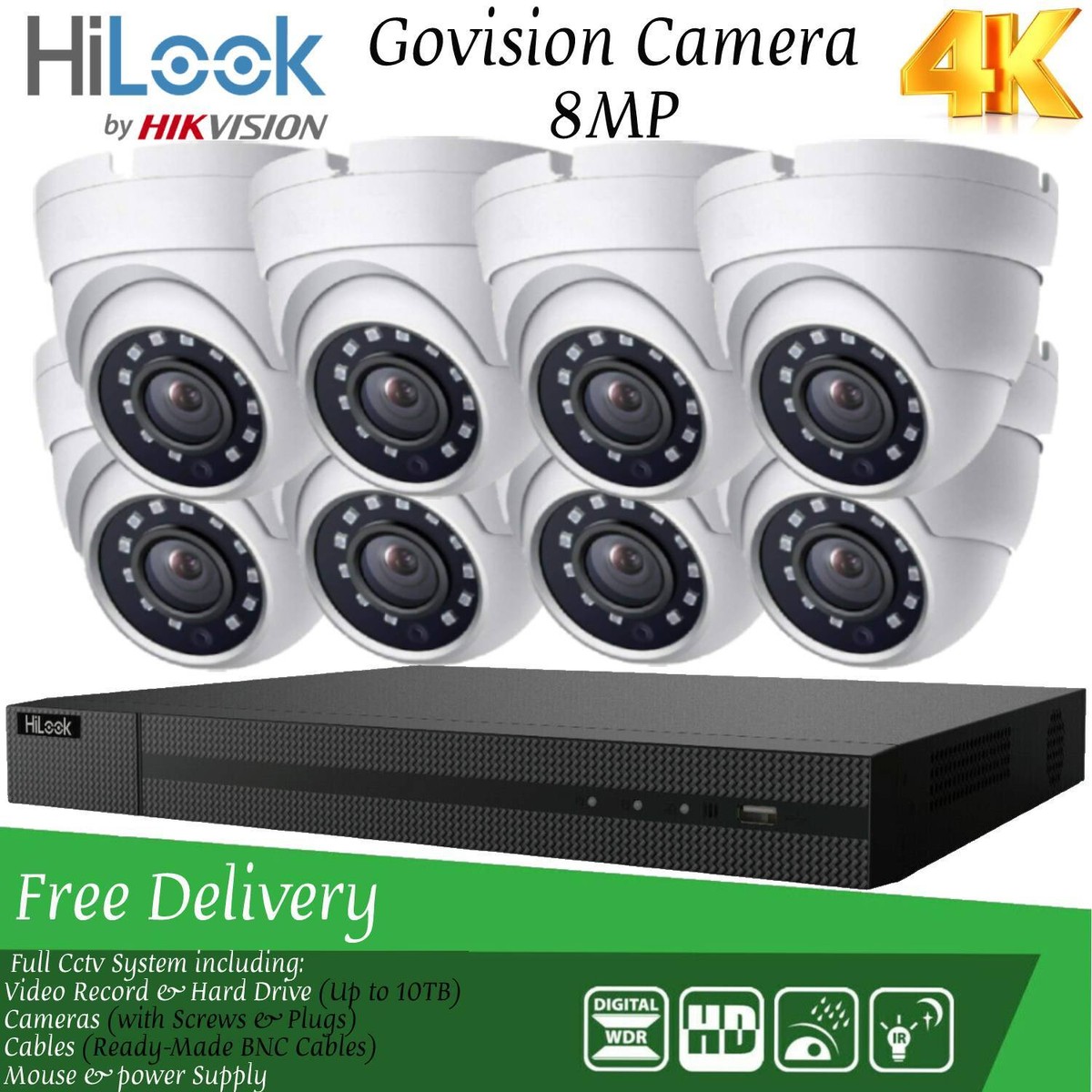 HIKVISION 8MP CCTV 4K UHD DVR 8CH SYSTEM OUTDOOR FULL CAMERA