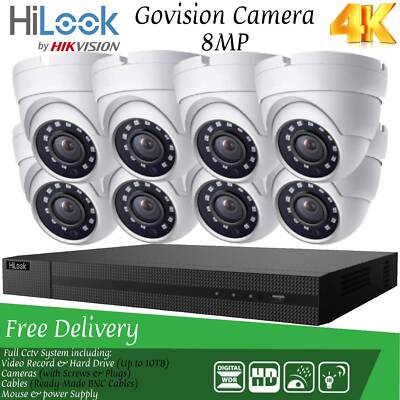 HIKVISION 8MP CCTV 4K UHD DVR 8CH SYSTEM OUTDOOR FULL CAMERA SECURITY KIT IP66