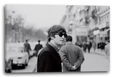 Wandbild John Lennon schwarz weiss Fotografie The Beatles Rock-Star