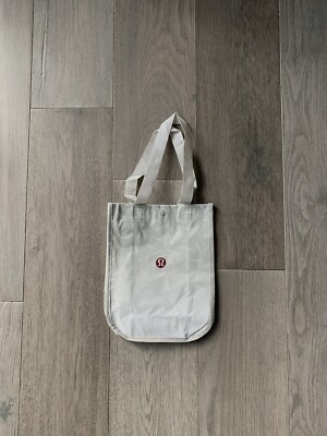 cream lululemon bag Lululemon reusable small cream holiday shopping tote bag