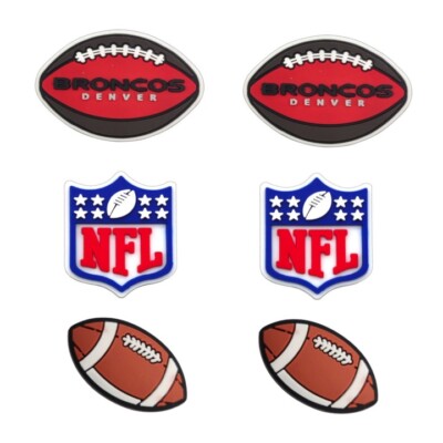 NFL Denver Broncos Football Team For Crocs Shoe Charms Jibbitz - 6 pieces