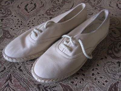 VINTAGE WOMEN KEDS GRASSHOPPERS BEIGH CANVAS