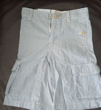 NEW GAP BLUE WHITE STRIPES BOYS CARGO SHORTS SIZE 5
